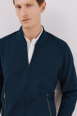 Cortefiel Cárdigan cuello bomber Azul marino Sale
