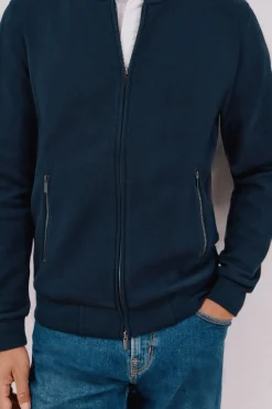 Cortefiel Cárdigan cuello bomber Azul marino Sale