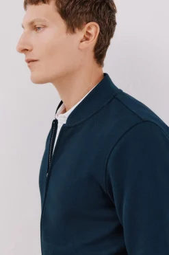 Cortefiel Cárdigan cuello bomber Azul marino Sale