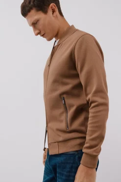 Cortefiel Cárdigan cuello bomber Beige Outlet