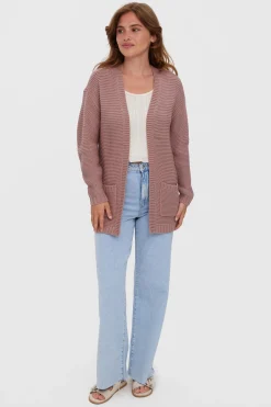 Vero Moda Cárdigan de mujer manga larga con botones Lila New