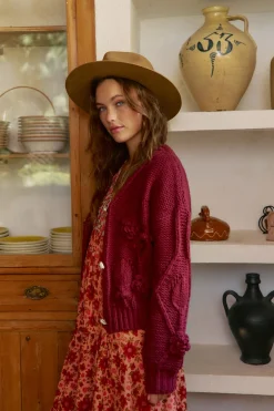 Jaase Cárdigan de punto Vino