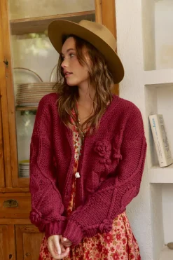 Jaase Cárdigan de punto Vino