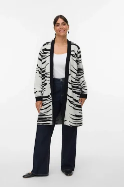 Vero Moda Curve Cárdigan de punto Curve Estampado blanco New