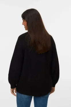 Vero Moda Curve Cárdigan de punto frío talla grande Negro