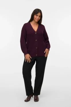 Vero Moda Curve Cárdigan de punto frío talla grande Morado Best