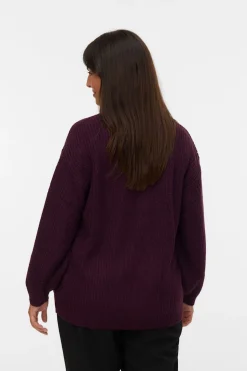 Vero Moda Curve Cárdigan de punto frío talla grande Morado Best