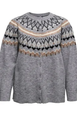 Vero Moda Curve Cárdigan de punto greca talla grande Gris Online