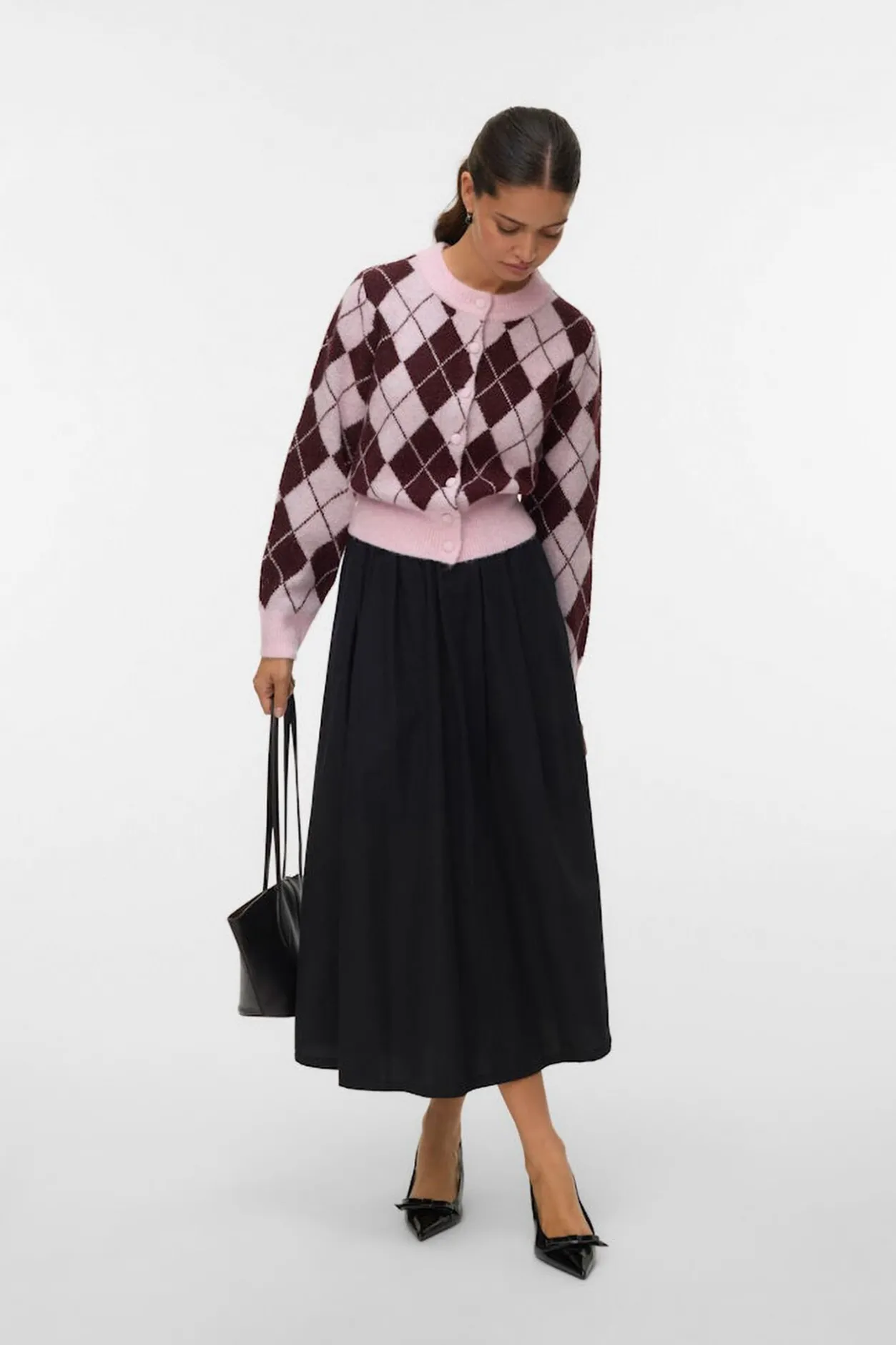 Vero Moda Cárdigan estampado rombos Rosa Outlet