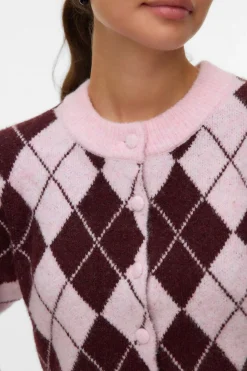 Vero Moda Cárdigan estampado rombos Rosa Outlet
