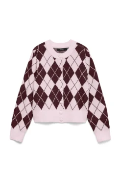 Vero Moda Cárdigan estampado rombos Rosa Outlet