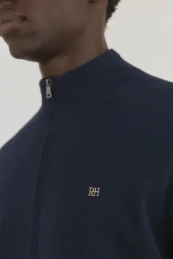 Pedro del Hierro Cárdigan fino algodón premium cremallera Azul Discount