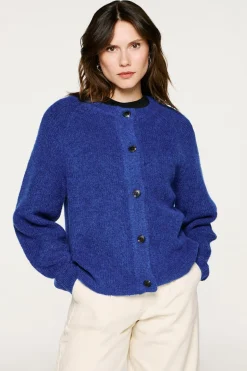 Selected Cárdigan lana y alpaca. Azul Best