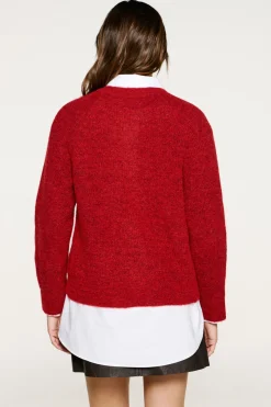 Selected Cárdigan lana y alpaca. Rojo Discount