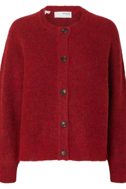 Selected Cárdigan lana y alpaca. Rojo Discount