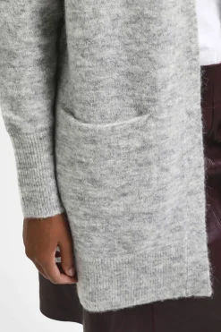 Selected Cárdigan largo de alpaca Gris New