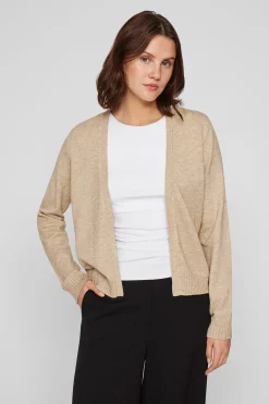 Vila Cárdigan largo de punto con viscosa Marr&oacute;n Sale