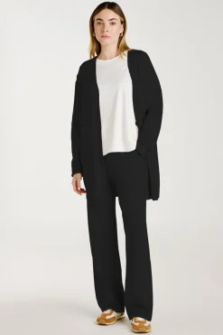 Vila Cárdigan largo de punto con viscosa Negro Outlet