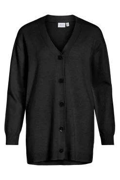Vila Cárdigan largo de punto con viscosa Negro Outlet
