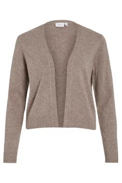 Vila Cárdigan largo de punto con viscosa Beige Sale