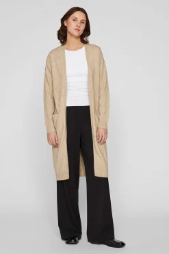 Vila Cárdigan largo de punto con viscosa Arena Sale