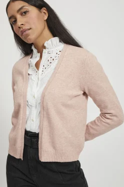 Vila Cárdigan largo de punto con viscosa Rosa Best