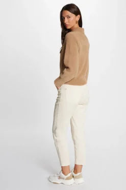 Morgan Cárdigan manga larga cuello de solapa Beige Discount