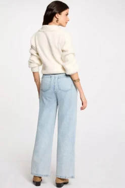 Morgan Cárdigan manga larga cuello de solapa Marfil New