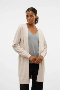 Vero Moda Cárdigan midi abierto Beige