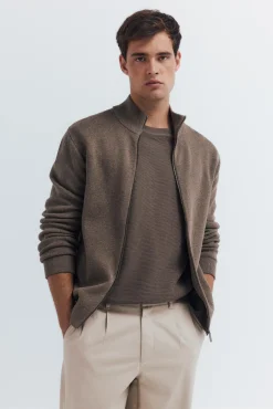 Springfield Cárdigan milano cremallera nude