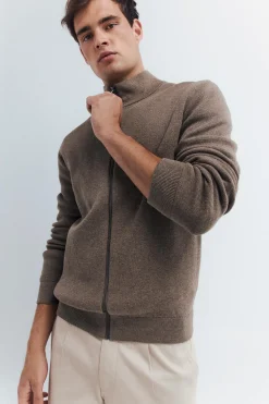 Springfield Cárdigan milano cremallera nude