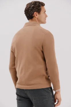 Cortefiel Cárdigan navidad punto algodón cierre cremallera Camel Clearance