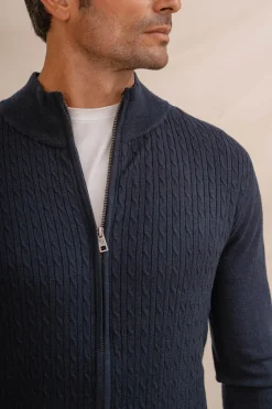 Celopman Cárdigan Nudos azul Hot