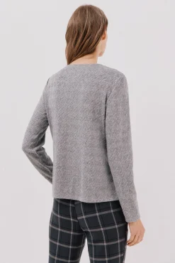 Cortefiel Cárdigan pata de gallo Gris Hot