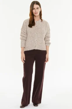 System Action Cárdigan pelo botones marfil Clearance