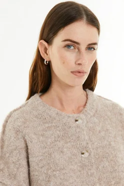 System Action Cárdigan pelo botones marfil Clearance