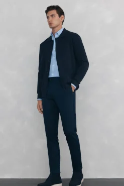 Pedro del Hierro Cárdigan punto algodón cuello polo botones Azul Outlet