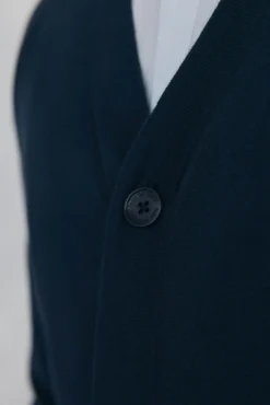 Pedro del Hierro Cárdigan punto algodón cuello pico botones Azul Sale