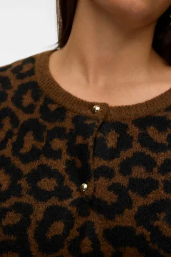 Vero Moda Curve Cárdigan punto animal print talla grande Marr&oacute;n oscuro Discount