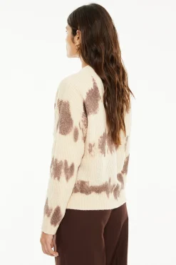 System Action Cárdigan punto estampado beige Hot