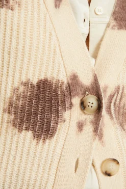 System Action Cárdigan punto estampado beige Hot