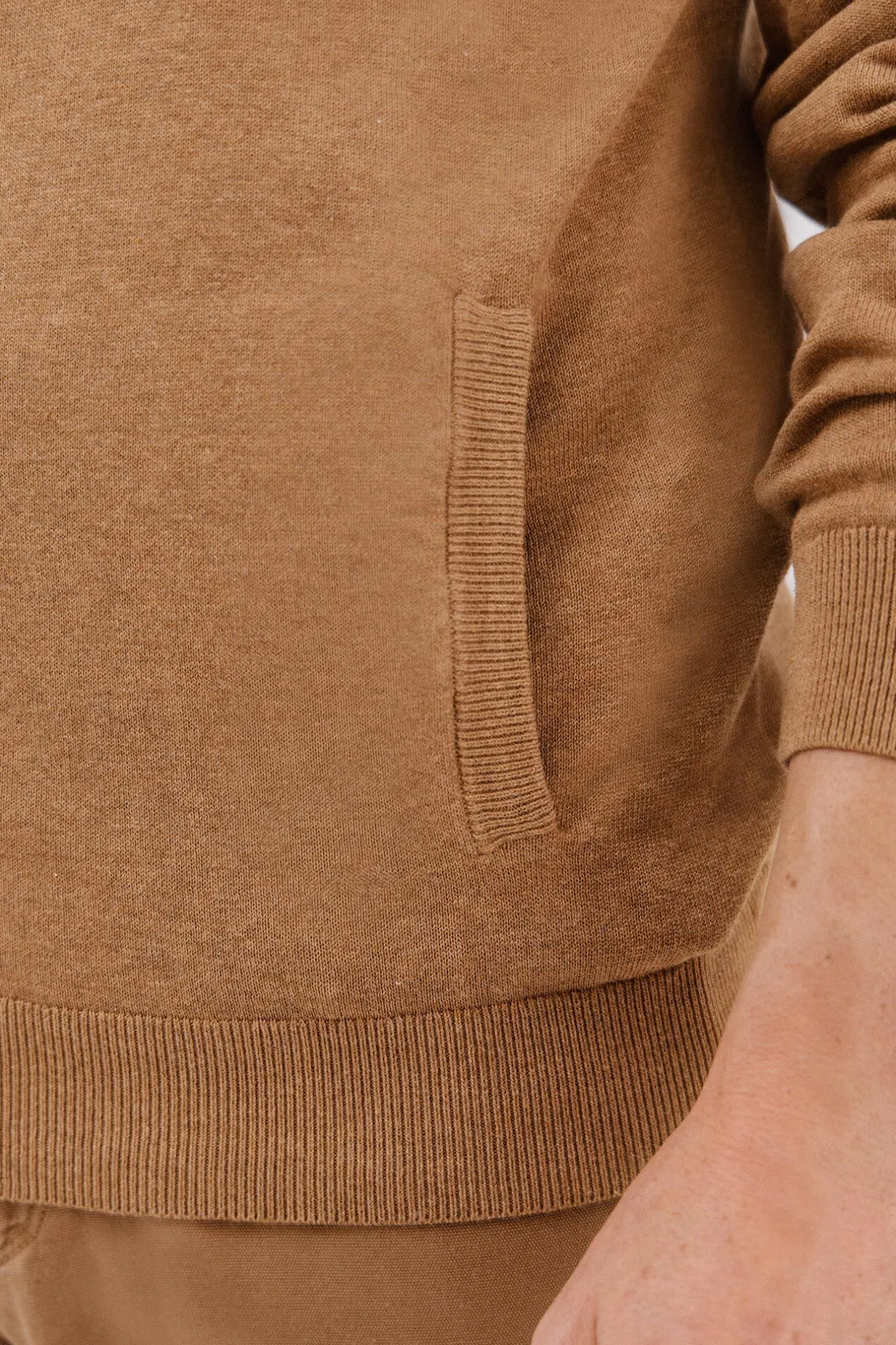 Cortefiel Cárdigan punto fino algodón cremallera Beige