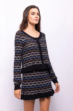 Object Cárdigan punto volante Negro Outlet