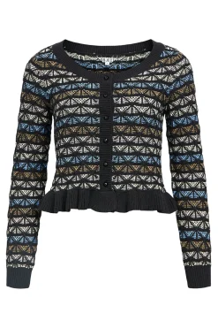 Object Cárdigan punto volante Negro Outlet