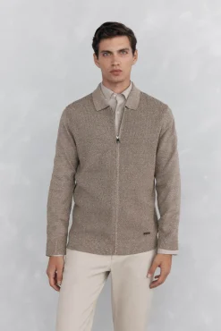 Pedro del Hierro Cárdigan torzal cremallera Beige Sale
