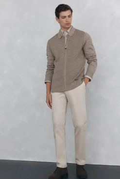 Pedro del Hierro Cárdigan torzal cremallera Beige Sale