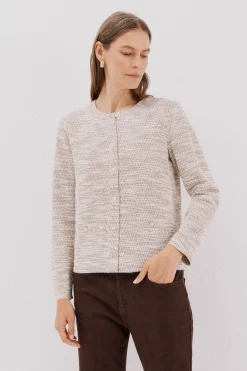 Cortefiel Cárdigan tweed Beige Clearance