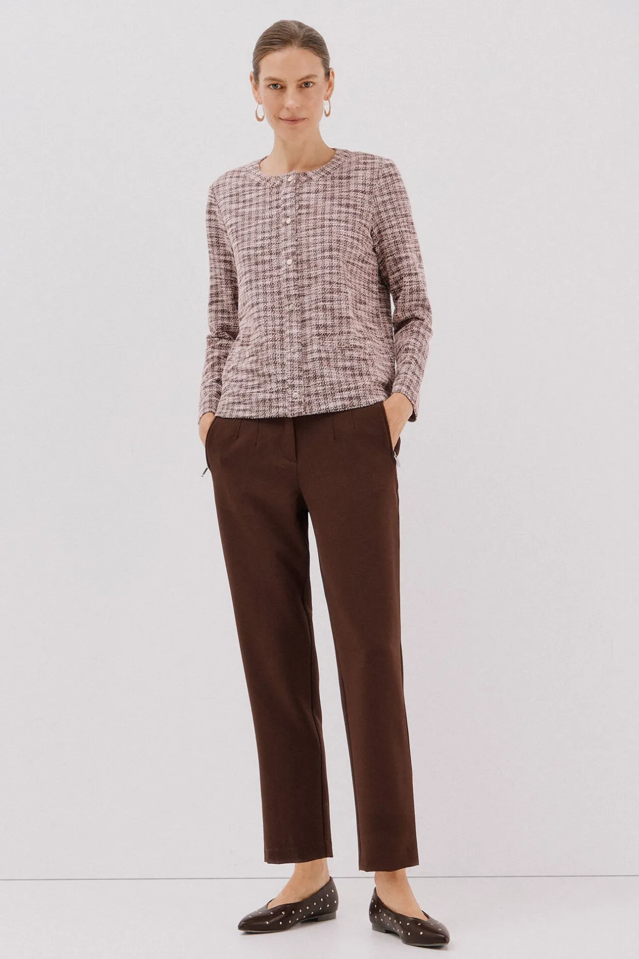 Cortefiel Cárdigan tweed Rosa New