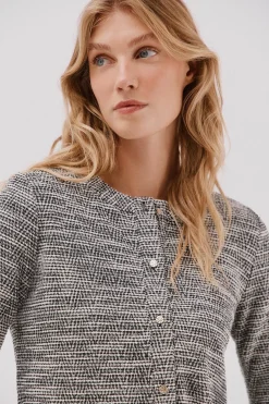 Cortefiel Cárdigan tweed Estampado blanco Hot