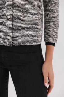 Cortefiel Cárdigan tweed Estampado blanco Hot